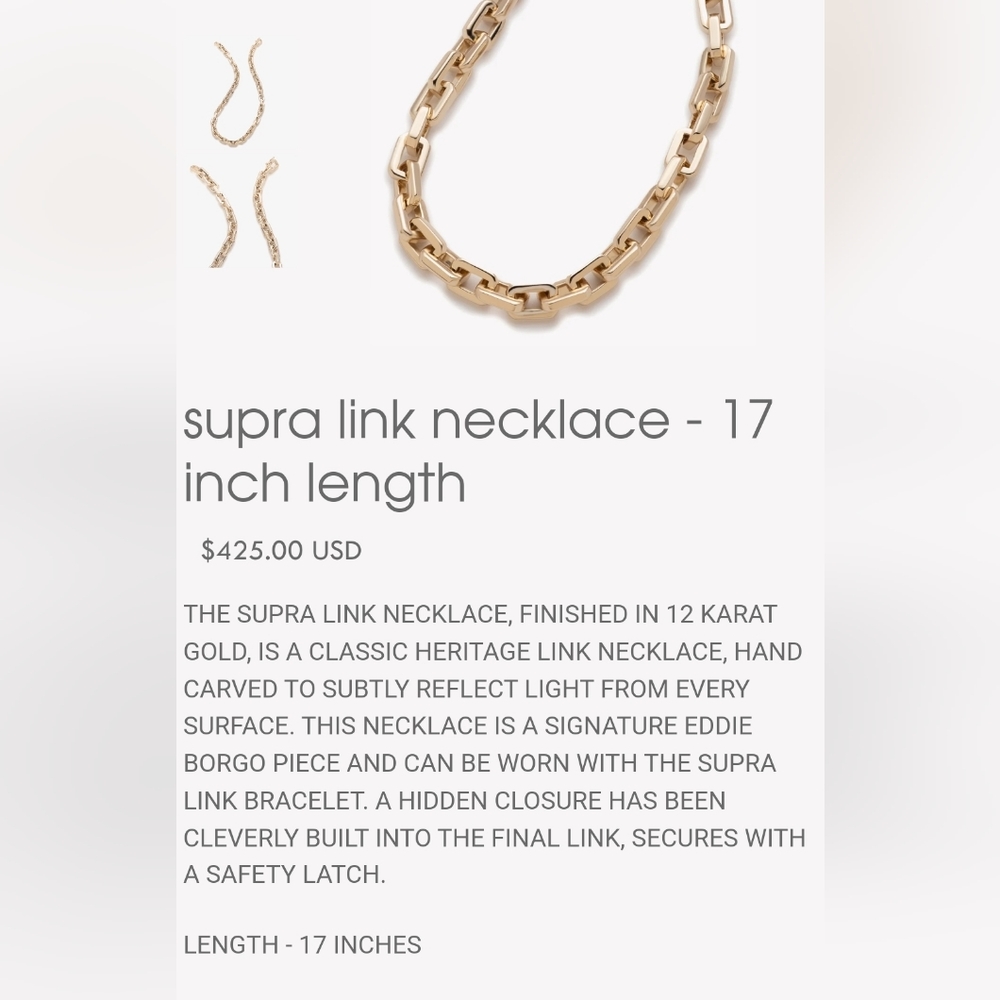 Eddie Borgo SET. Supra Necklace & Earrings Coated in 12k Gold MSRP $675.